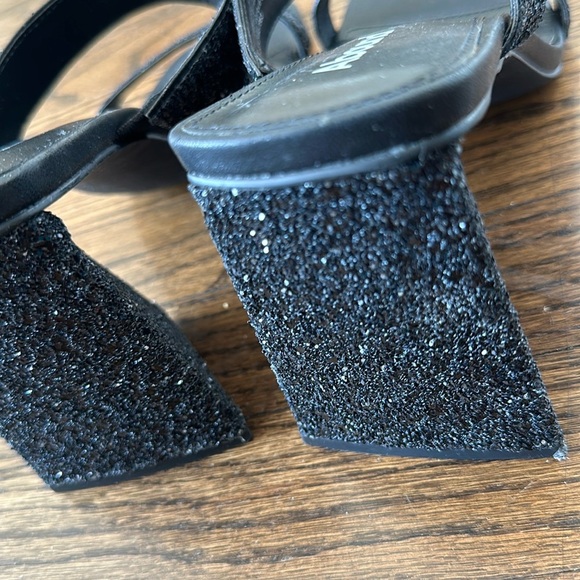 Abound Carina Black Glittered Heeled Slide Womens Dress Sandals Size 10 - Picture 5 of 13